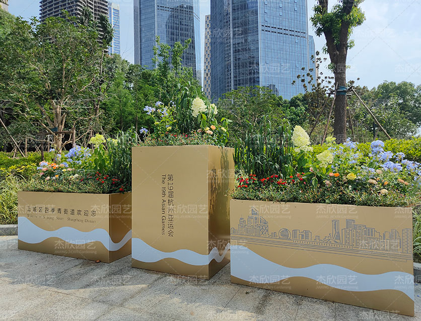 不鏽鋼花箱定制花箱杭州亞運會案例